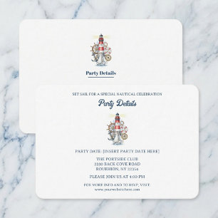 Nautisches Ozeanbake-QR-Code RSVP Karte