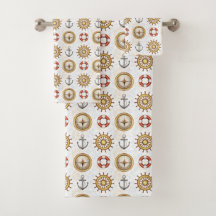 Nautisches Pattern Handtuchhandtuch-Set