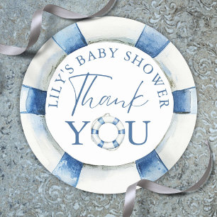 Nautisches Rettungsring Danke Baby Shower Geschenk Runder Aufkleber