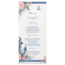 Nautisches Rosa Blau Florales Anker Hochzeit