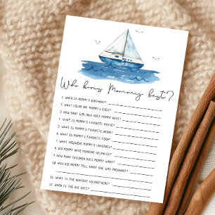 Nautisches Segelboot-Baby-Shower-Babynamen-Ratespi