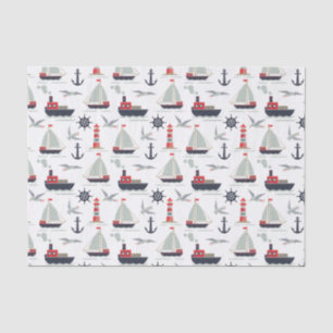 Nautisches Segelboot Segler Baby Boy Shower Party Seidenpapier
