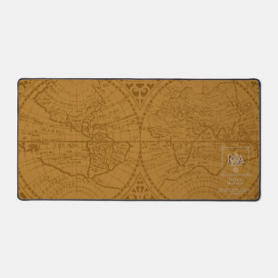 Nautisches Seil Monogramm Braun Karte Schreibtischunterlage