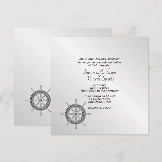 Nautisches Thema Einladung (Vorne/Hinten)