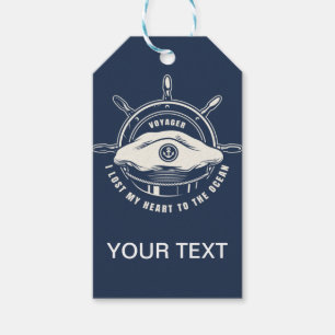 Nautisches Thema Marineblau Ihr Text Geschenkanhänger