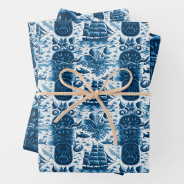 Nautisches Theme-Muster Nr. 5 Geschenkpapier Set