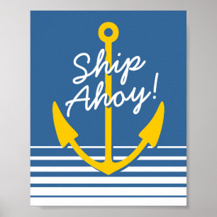 Nautisches Wandposter‑Dekor   Gelber Bootsanker Poster