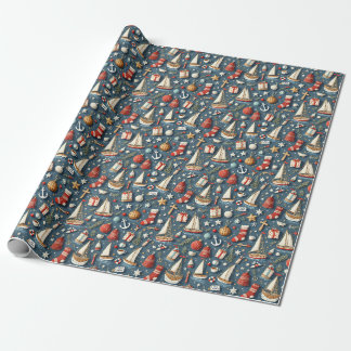 Nautisches Weihnachtsgeschenk-Verpackungspapier Geschenkpapier