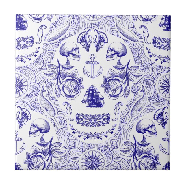 NautiSkull Fliese (Vorderseite)