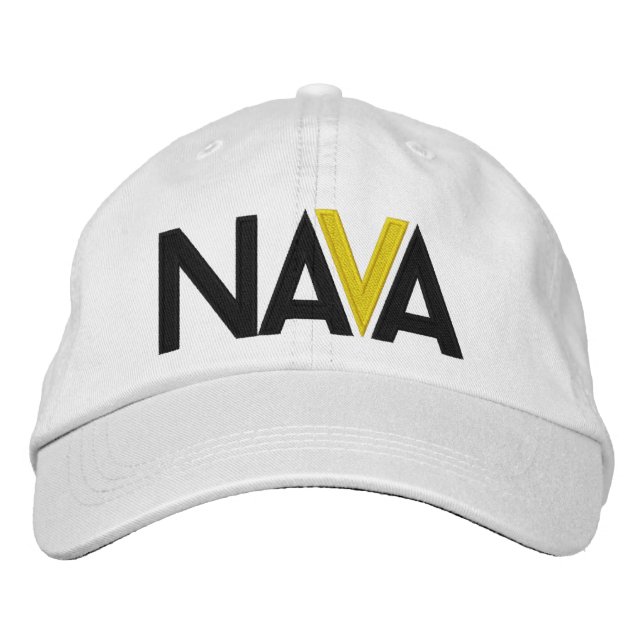 NAVA Weißer StickHat Bestickte Baseballkappe (Vorderseite)