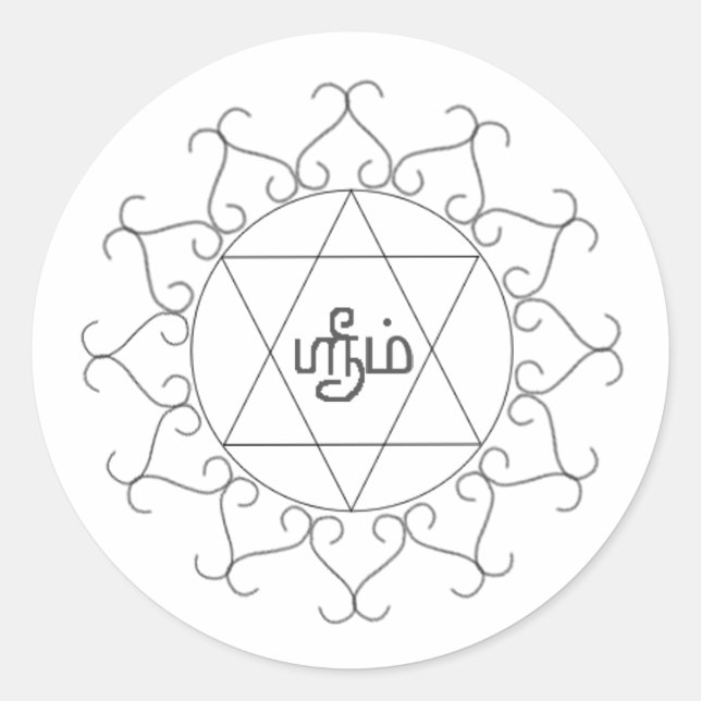 Navagraha-Kolam_Friday Runder Aufkleber (Vorderseite)