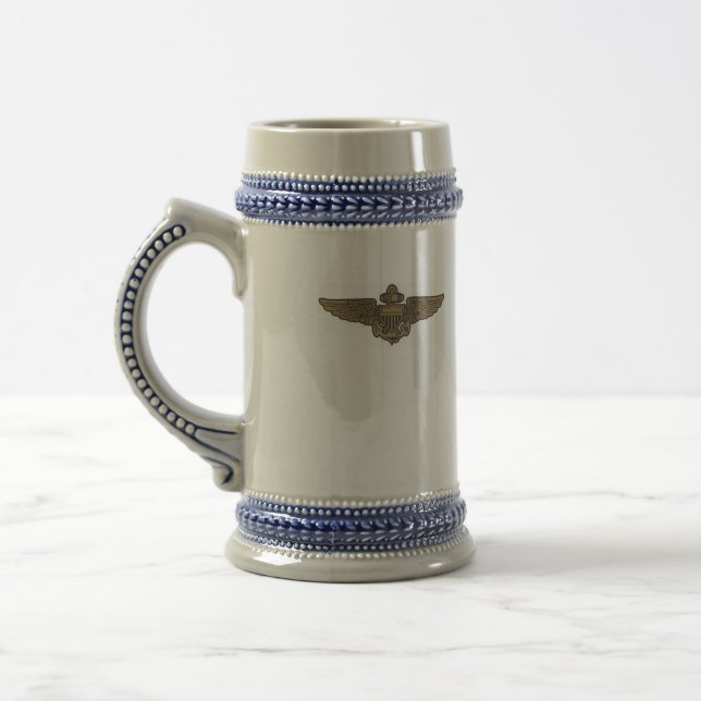 NAVAIR 0966 Stein mit Flieger-Flügeln Bierglas (Links)
