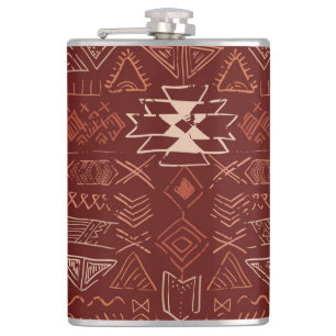 Navajo Aztec: Ethnisches Doodle-Muster. Flachmann