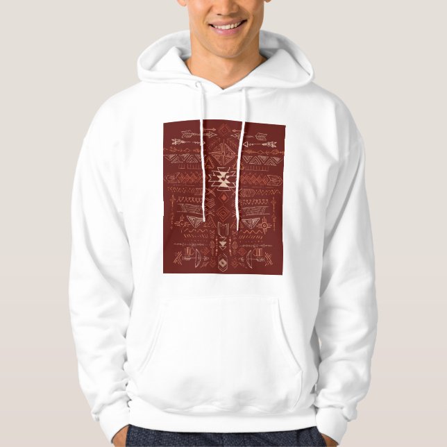 Navajo Aztec: Ethnisches Doodle-Muster. Hoodie (Vorderseite)