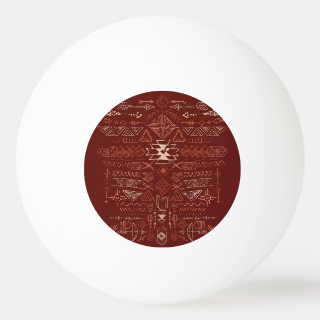 Navajo Aztec: Ethnisches Doodle-Muster. Tischtennisball (Vorderseite)