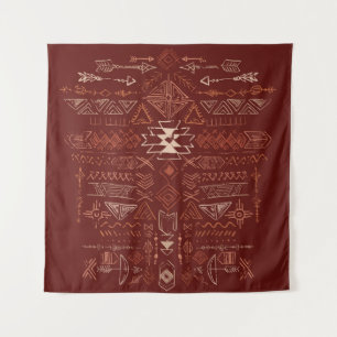 Navajo Aztec: Ethnisches Doodle-Muster. Wandteppich
