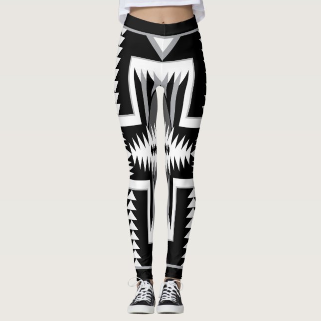 Navajo Black & Gray Leggings (Vorderseite)