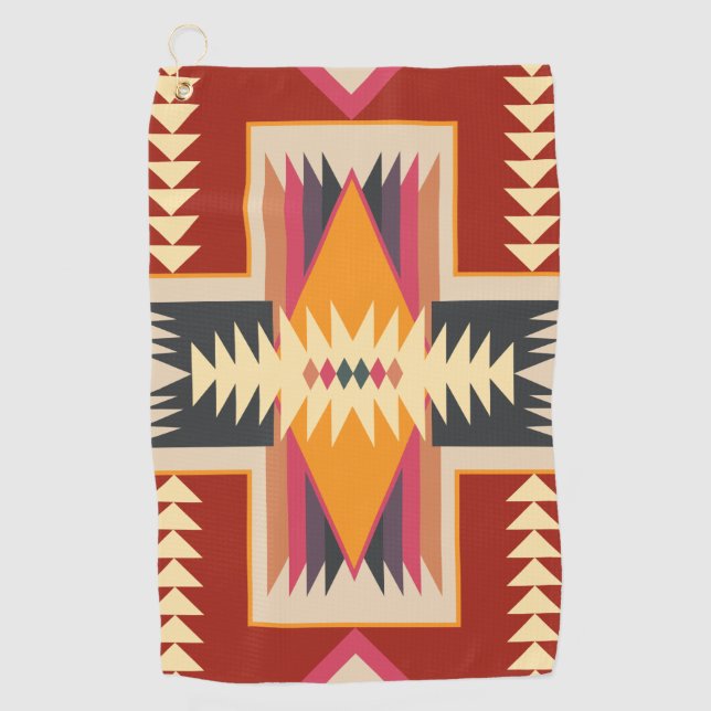 Navajo Design-8 Golf-Handtuch Golfhandtuch (Vorderseite)