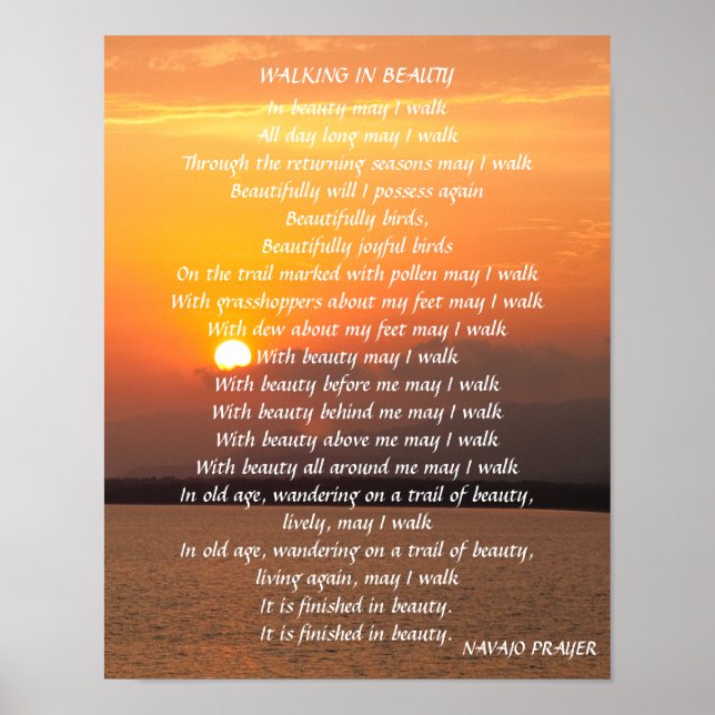 Navajo Gebet Spaziergang in Beauty Poster (Vorne)