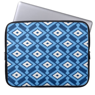 Navajo Ikat Pattern, Indigo und Denim Blue Laptopschutzhülle