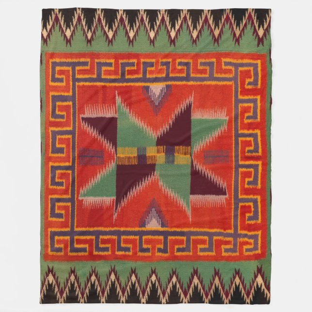 NAVAJO INDIAN 1800S STORSE SADDLE BLANKET FLEECE (Vorderseite)
