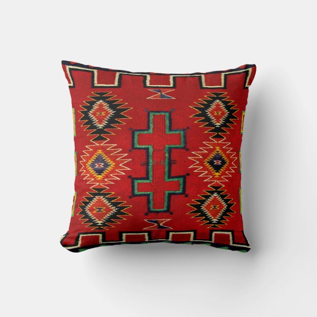 NAVAJO INDIAN 1890 STUNDE SADDLE BLANKET KISSEN (Vorderseite)