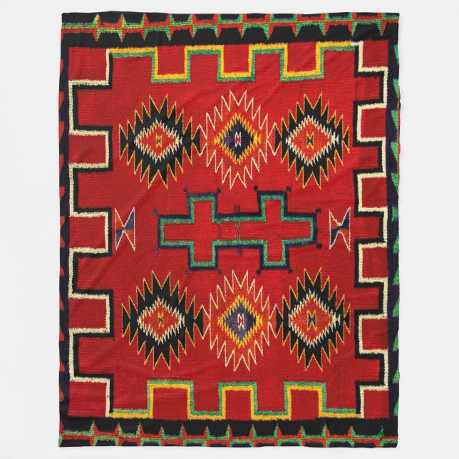 NAVAJO INDIAN HORSE SADLE BLANKET REPRINT FLEECEDECKE (Vorderseite)