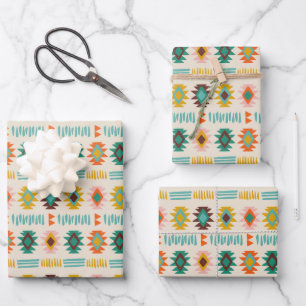 Navajo Native American Pattern Geschenkpapier Set