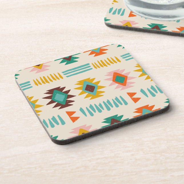 Navajo Native American Pattern Getränkeuntersetzer (Linke Seite)