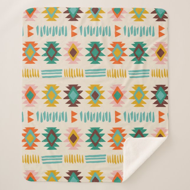 Navajo Native American Pattern Sherpadecke (Vorderseite)
