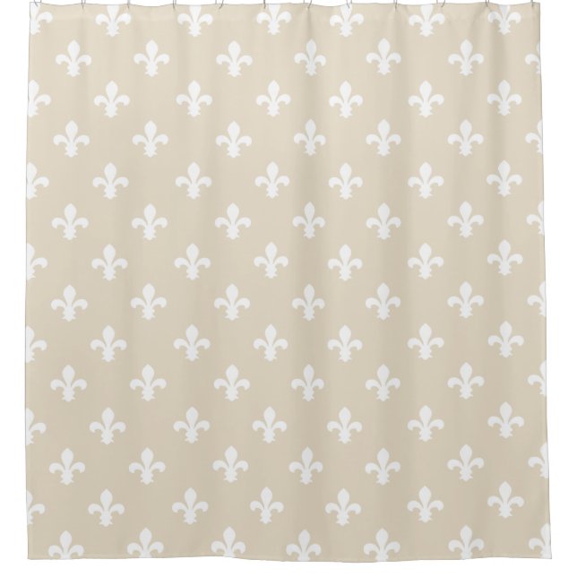 Navajo Neutral Fleur de Lys Duschvorhang (Vorderseite)