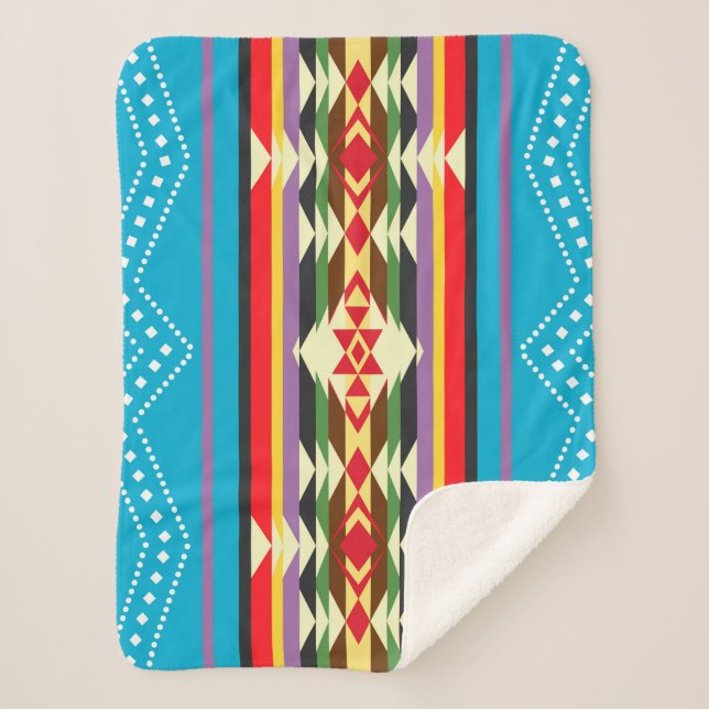 Navajo Pattern-4 Sherpa Blanket Sherpadecke (Vorderseite)