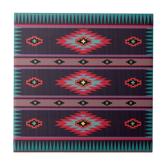 Navajo Pattern Keramik Tile Fliese (Vorderseite)