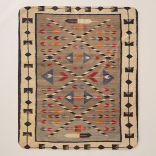 NAVAJO-PFERDESATTELDECKEN-DRUCK VON 1900 SHERPADECKE