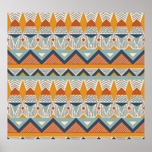 Navajo Style Nahtloses Muster Poster