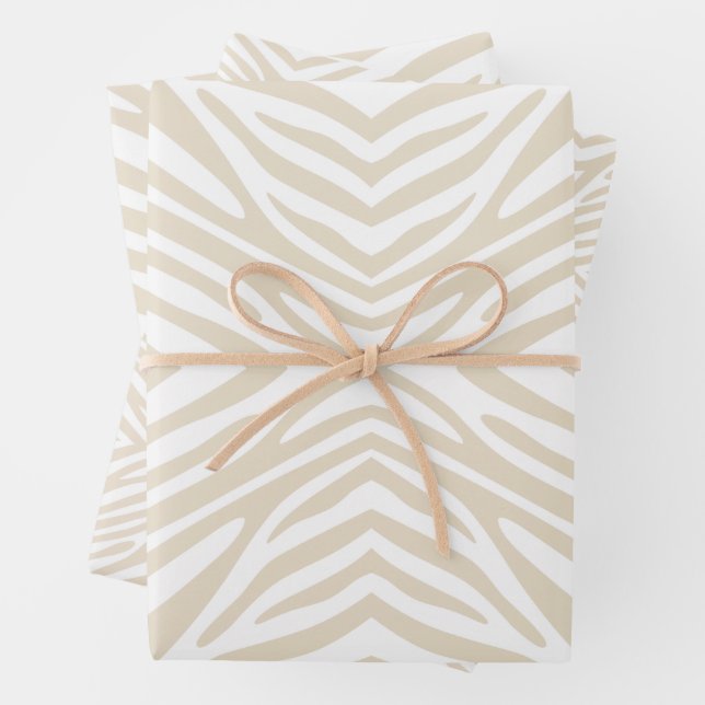 Navajo White Neutral Zebra Geschenkpapier Set (Beispiel)