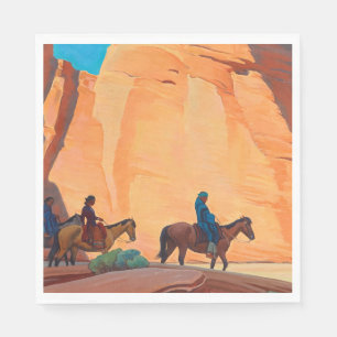 Navajos in einem Canyon, 1945 von Maynard Dixon Serviette