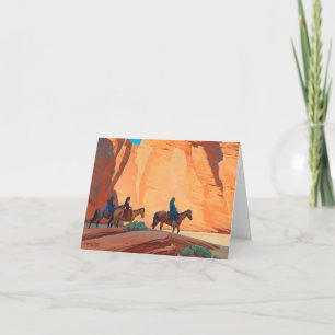 Navajos in einem Canyon von Maynard Dixon Dankeskarte