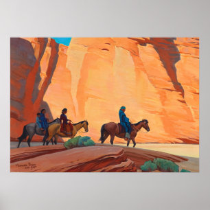 Navajos in einem Canyon von Maynard Dixon Poster