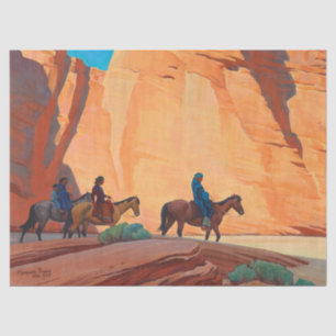 Navajos in einem Canyon von Maynard Dixon Seidenpapier