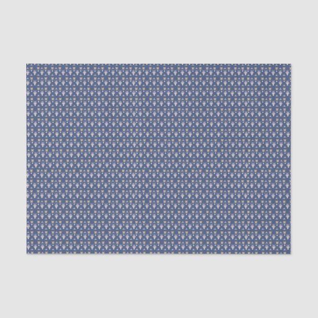 Naval Blue Elegant Ditsy Floral Seidenpapier (Vorderseite)