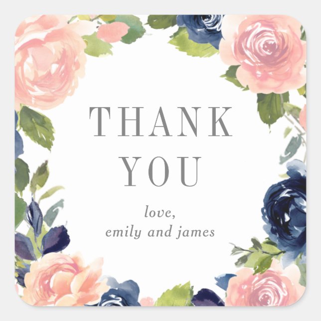 Naval Blush Wedding Favor Stickers #NBC (Devant)
