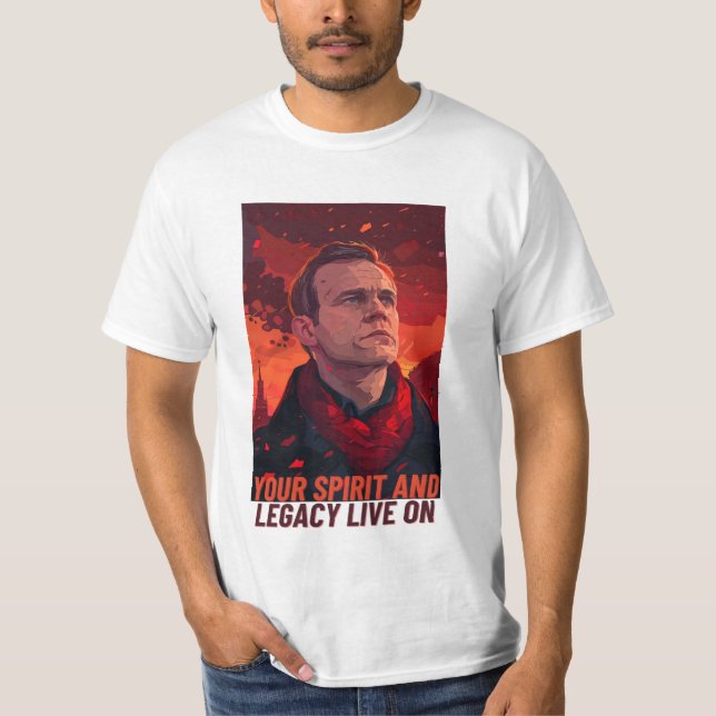 Navalny, dein Vermächtnis und dein Geist leben wei T-Shirt (Vorderseite)