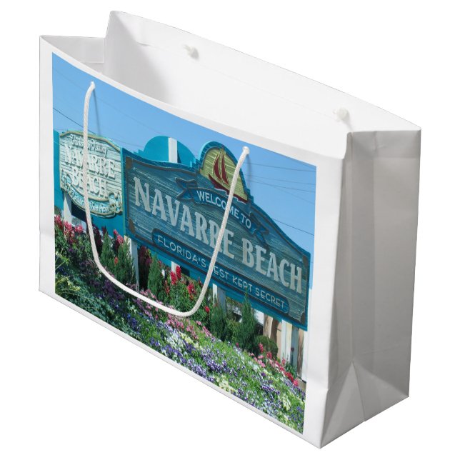 Navarra Beach, Florida, Begrüßungszeichen Große Geschenktüte (Vorderseite Schrägansicht)