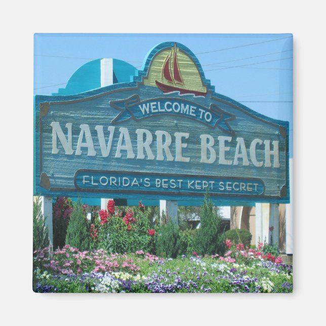 Navarra Beach, Florida, Welcome Sign Foto Magnet (Vorne)