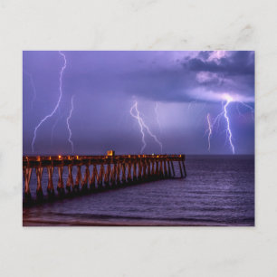Navarra Florida Lightning Storm Post Card Postkarte