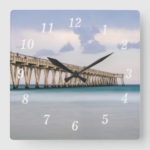 Navarre Beach Angelrutsche Wall Clock Quadratische Wanduhr