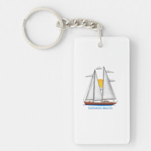 Navarre Beach Coastal Nautical Segelschiff Schlüsselanhänger