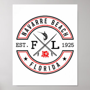 Navarre Beach Florida Fl Retro Surfer Strandfront Poster
