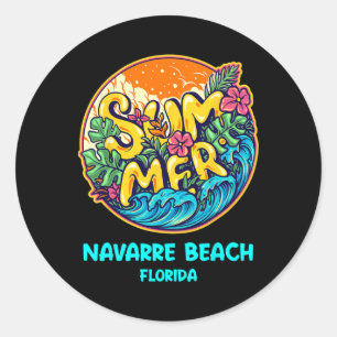 Navarre Beach Florida Sommerurlaub Souvenir Hol Runder Aufkleber